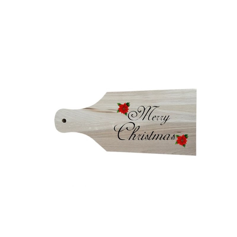 Tagliere in legno con stampa Merry CHristmas cm 30x12