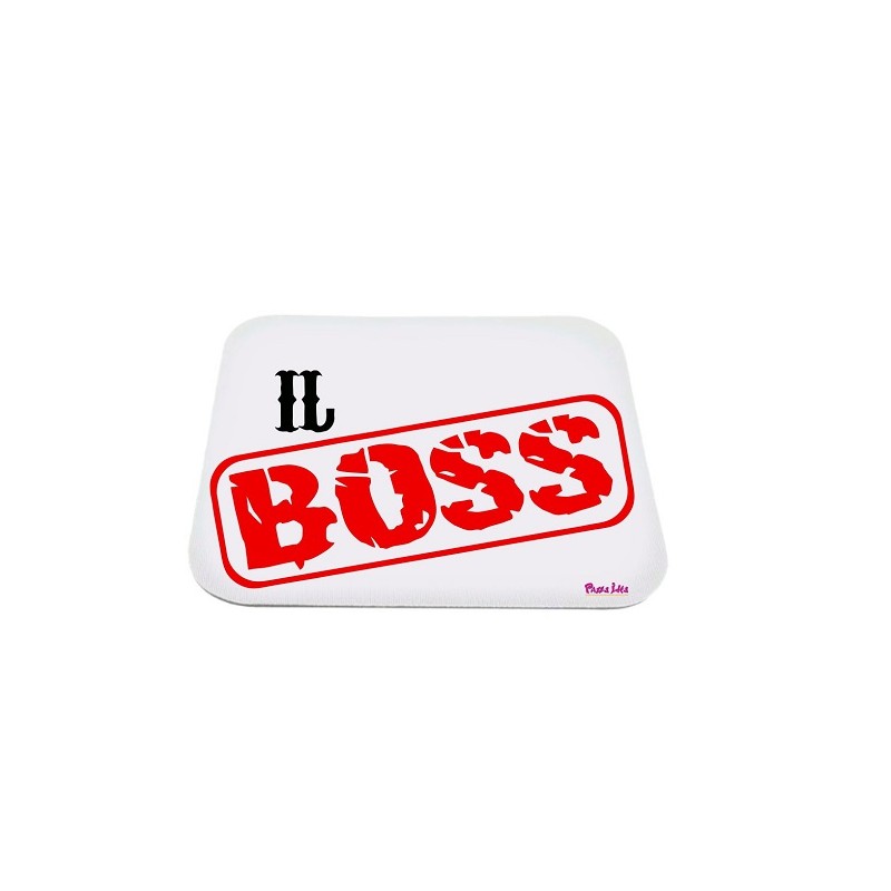 Tappet mouse con scritta Il Boss. in poliestere 18x21cm