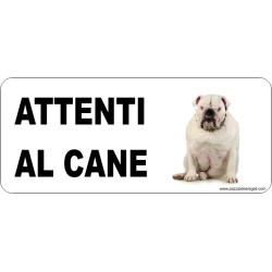 Targa in metallo attenti al cane  8,2x8,2