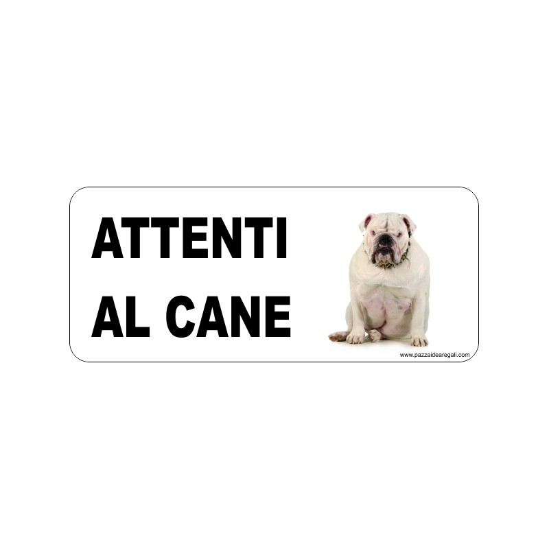 Targa in metallo attenti al cane  8,2x8,2