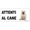 Targa in metallo attenti al cane  8,2x8,2