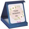 Targa in scatola con stampa happy woman's day festa della donna