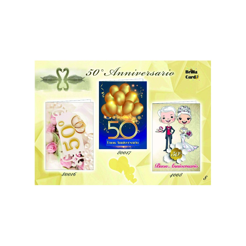 assortimento biglietti anniversario 50 anni 3d brillacard