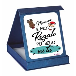 targhetta in cartone 18x22 natale con dedica alla mamma