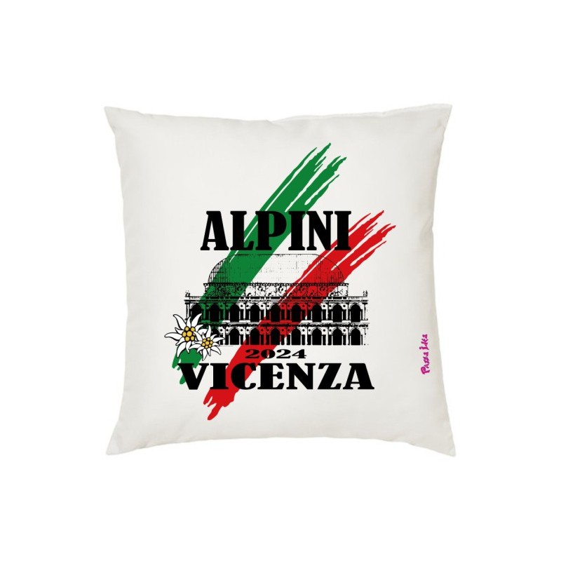 Cuscino in poliestere 40x40 con stampa alpini vicenza 2024