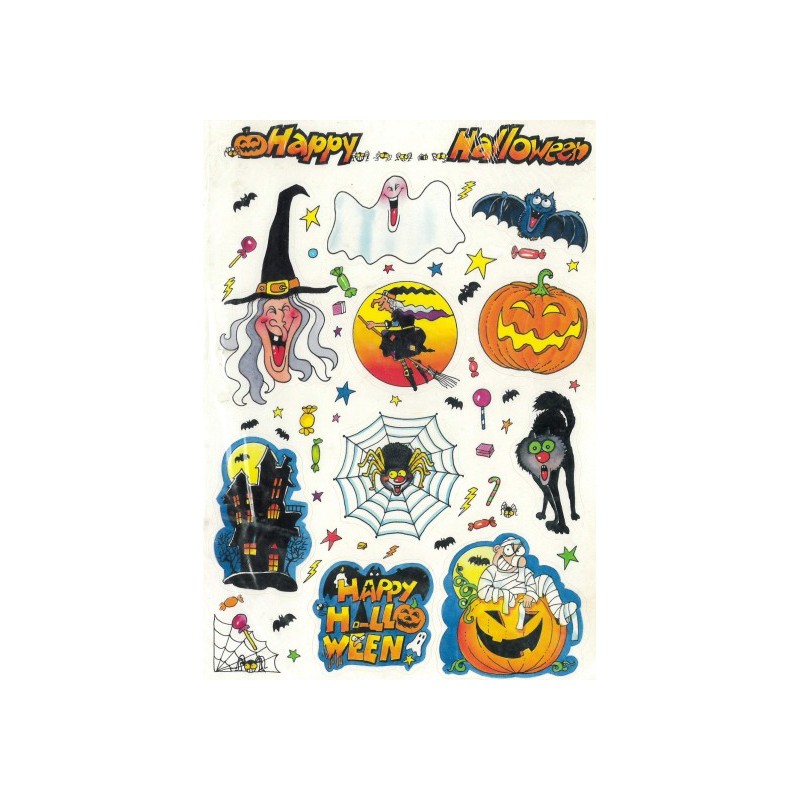 Adesivi happy halloween assortiti bustina cm 17x24,5