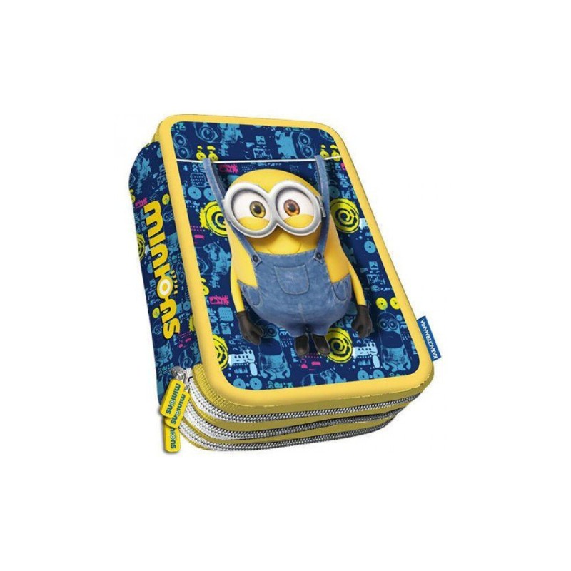 astuccio 3 tasche minions 20 x 12 x 6,5 cm