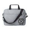 Borsa porta documenti e pc elegante con zip grigia e stampa infinity love