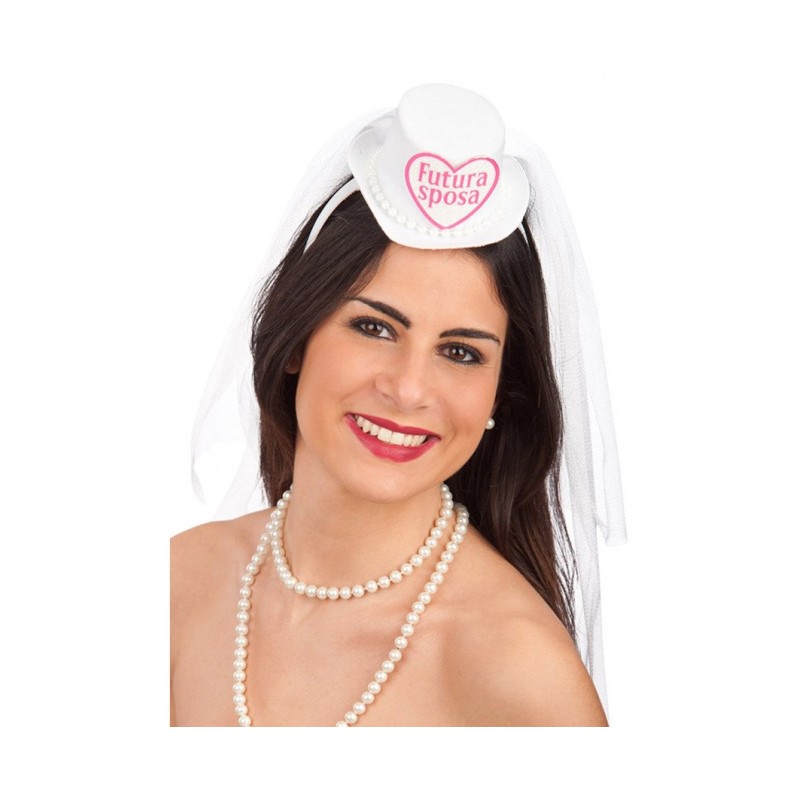 Cerchietto FUTURA SPOSA con cappellino e velo