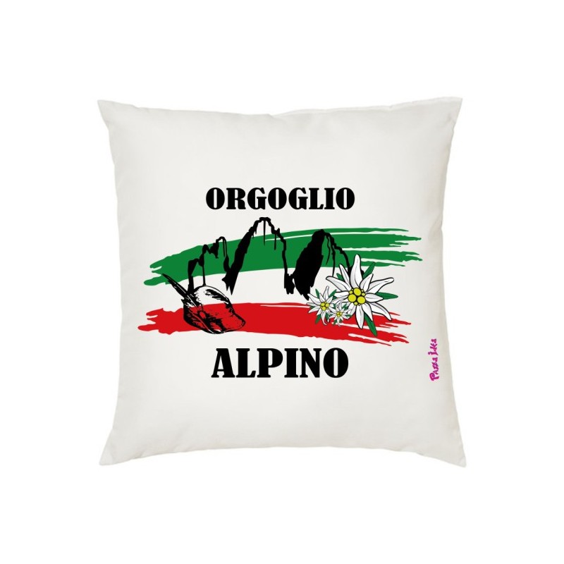 Cuscino in poliestere 40x40 con stampa orgoglio alpino