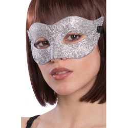 Maschera in plastica con glitter argento