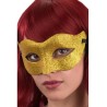 Maschera in plastica con glitter oro