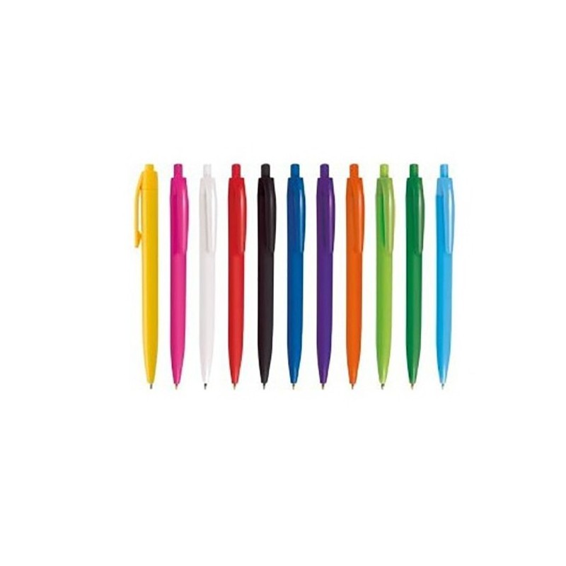 Penna a sfera in plastica PLAIN  ROCKET, meccanismo a scatto kit 100 pezzi compreso stampa 1 colore