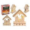 Sagoma in legno, Presepe natalizio,con LED circa 12 x 14 cm, in confezione regalo