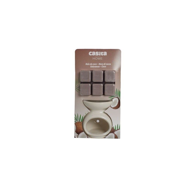 Set diffusore cera fondente + bruciatore aroma cocco