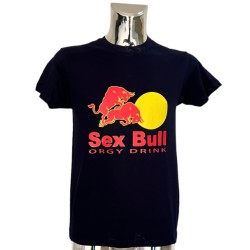 T-shirt in cotone con stampa sex bull