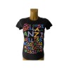 t-shirt maglietta in cotone donna infiancata con stampa scritta ..sei cosi bella anzi ....