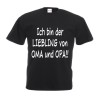 T-shirt in cotone bimbo con stampa in tedesco ICH BIN DER LIEBLING VON OMA UND OPA!