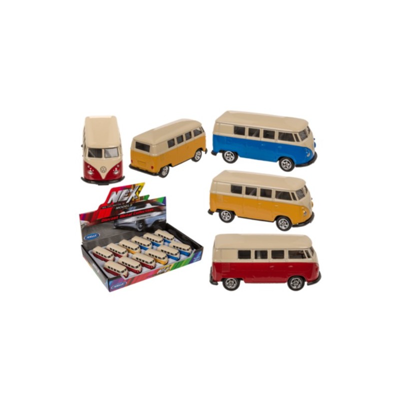 Macchinina, VW Autobus T1 1963,in metallo con plastica, ca. 7, 5 cm, 3 colori ass