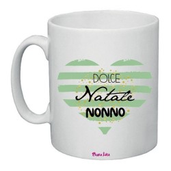 tazza in ceramica con dedica natalizia al dolce nonno