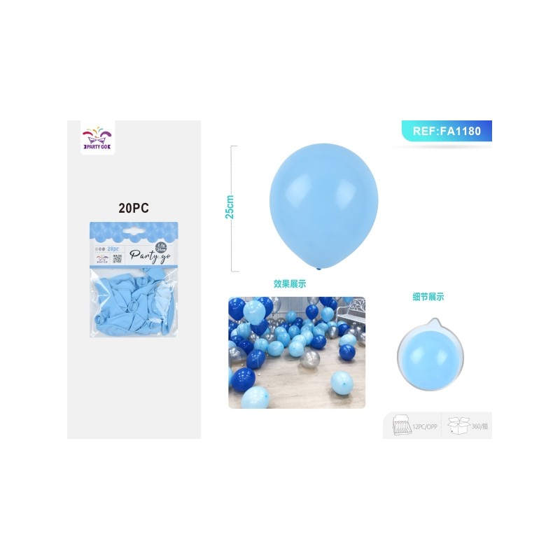 PALLONCINO AZZURRO 1.5G 25CM 25PC