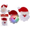 Babbo Natale Pin di stoffa con LED pile incl.,ca. 11, 5 x 8 cm, Blinkie, in sacchetto di plastica con headercard