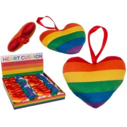 Cuore di peluche nei colori dell'arcobaleno, Pride,10 cm, 100% poliestere