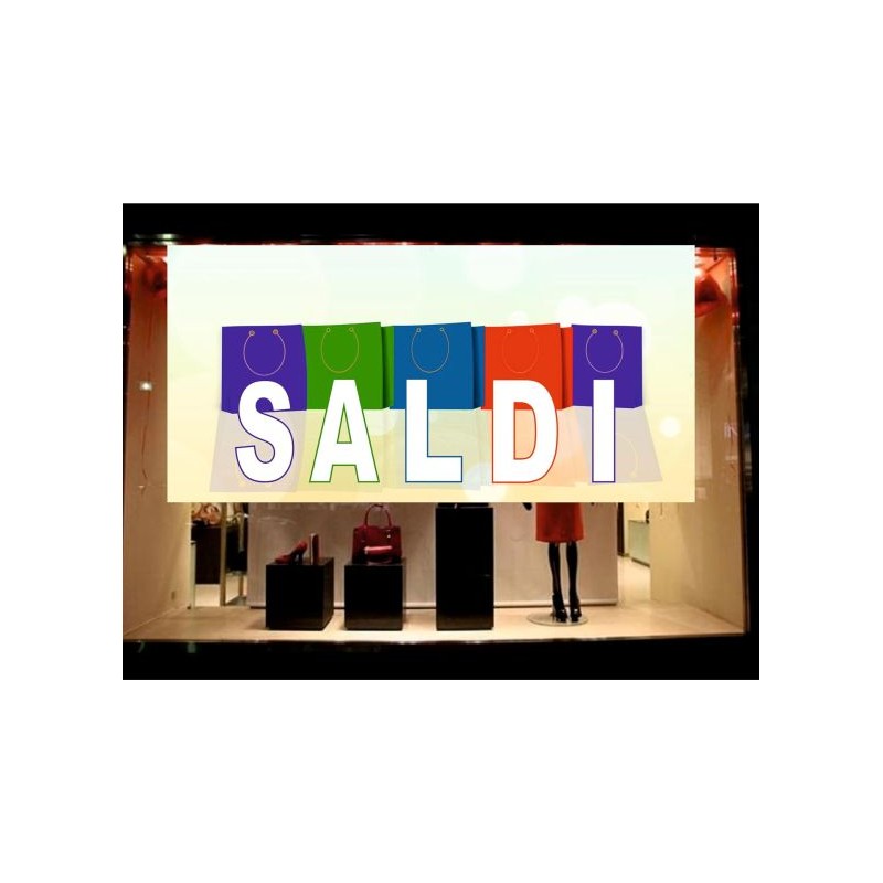 Banner in pvc con stampa saldi con anelli cm 100x50