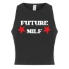 CANOTTA DONNA IN COTONE NERO CON STAMPA FUTURE MILF