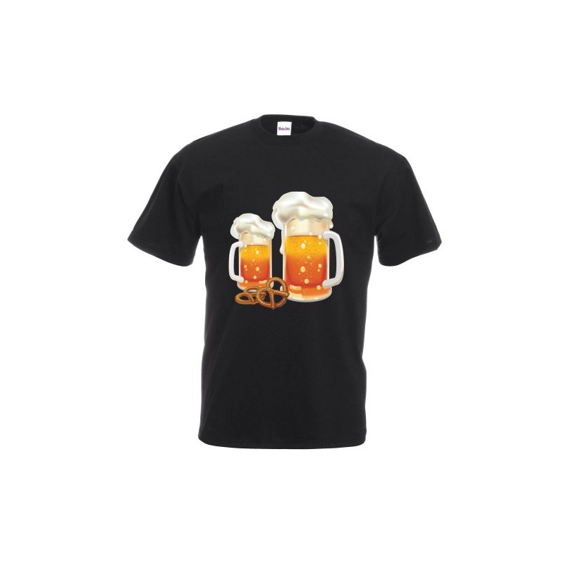 T-shirt maglietta in cotone con stampa birra oktoberfest