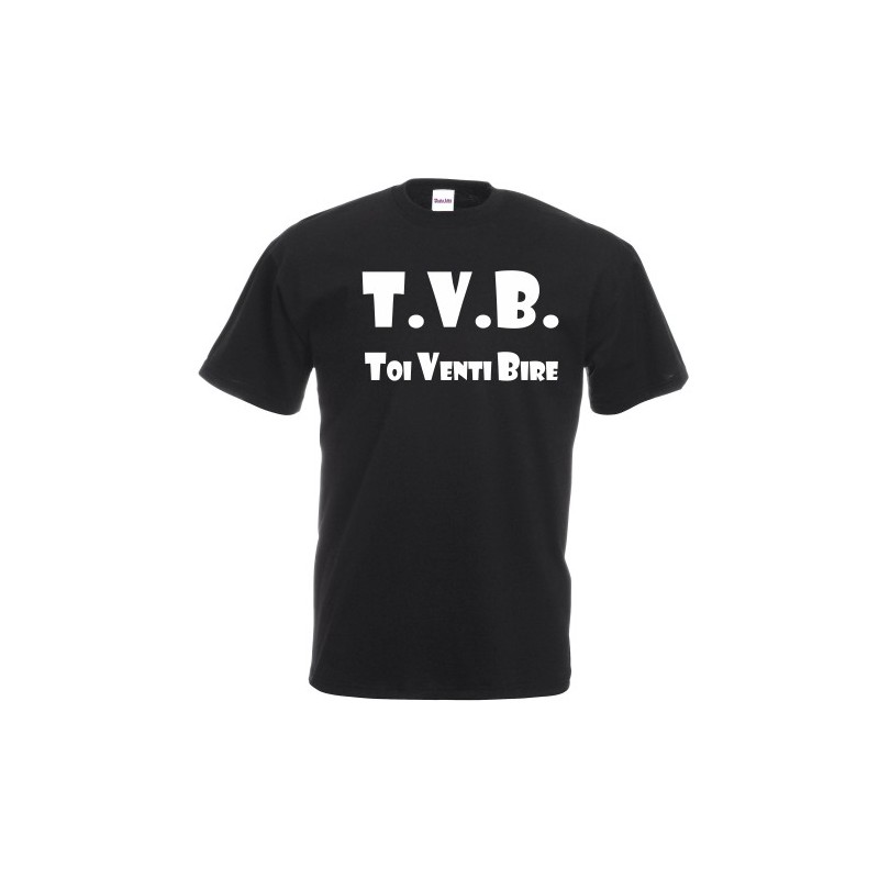 T-Shirt maglietta in cotone con stampa TVB toi venti birre