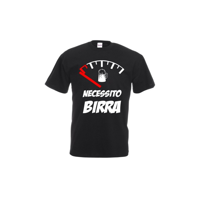 T-shirt maglietta in cotone necessito birra