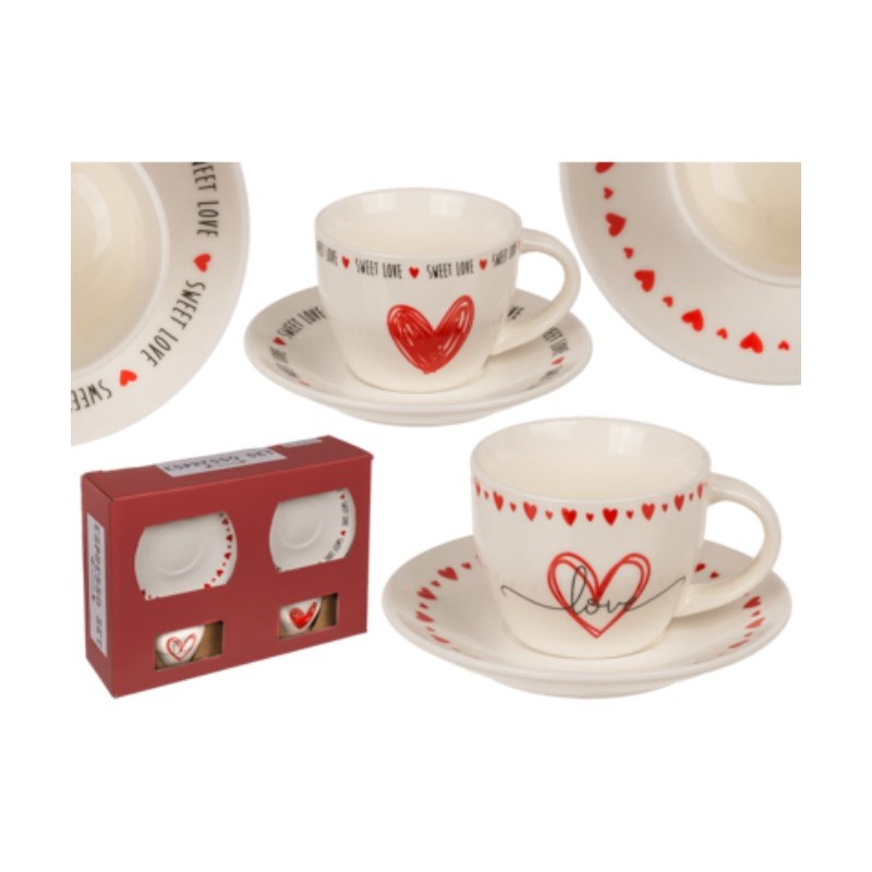 Nuovo set da caffè espresso in Bone China cuore