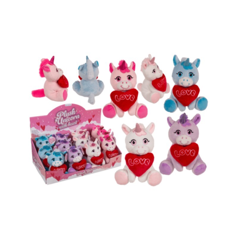 Unicorno di peluche con cuore