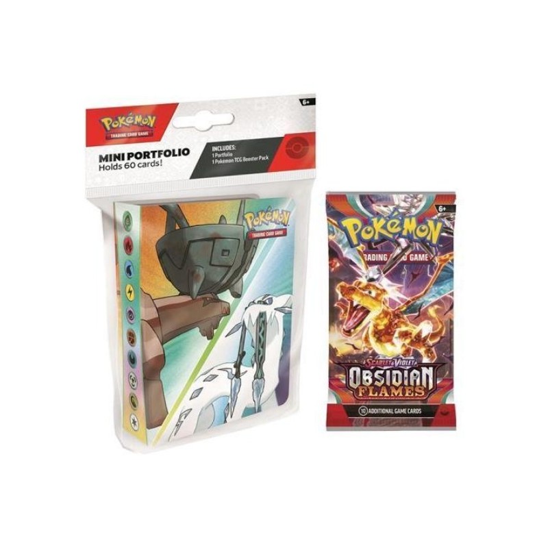 BUSTINA CARD POKEMON  + MINI ALBUM Pokémon TCG Obsidian Flames Booster + Mini Portfolio