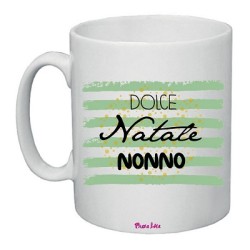 tazza in ceramica con dedica natalizia al nonno