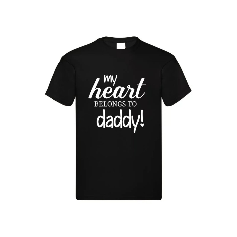 T-shirt con stampa my heart belongs to my daddy festa del papà