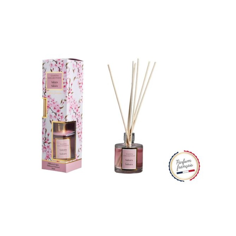 Diffusore 50ml 6 bastoni sakura - rosa cipria