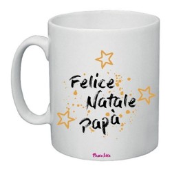 tazza in ceramica con dedica natalizia al papà