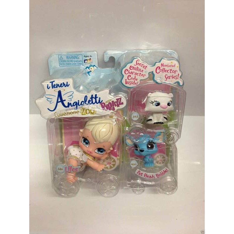 bambolina bratz fatine  i teneri angioletti con due animaletti assortite cm 10