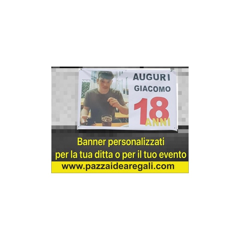 Banner striscione personalizzato con la foto o con il logo della tua azienda m 1x2