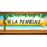 Banner w la pensione m1x0,50 con fori per appenderlo in pvc